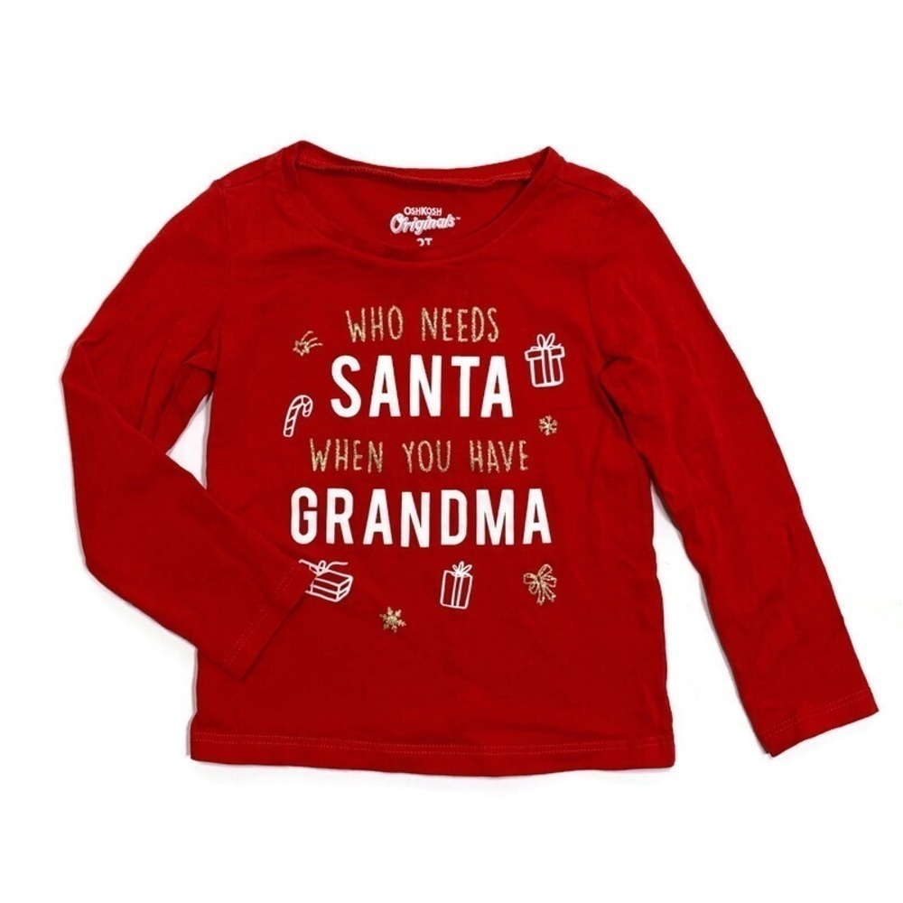 Oshkosh little girls 2Y Christmas long sleeve‎ tee shirt